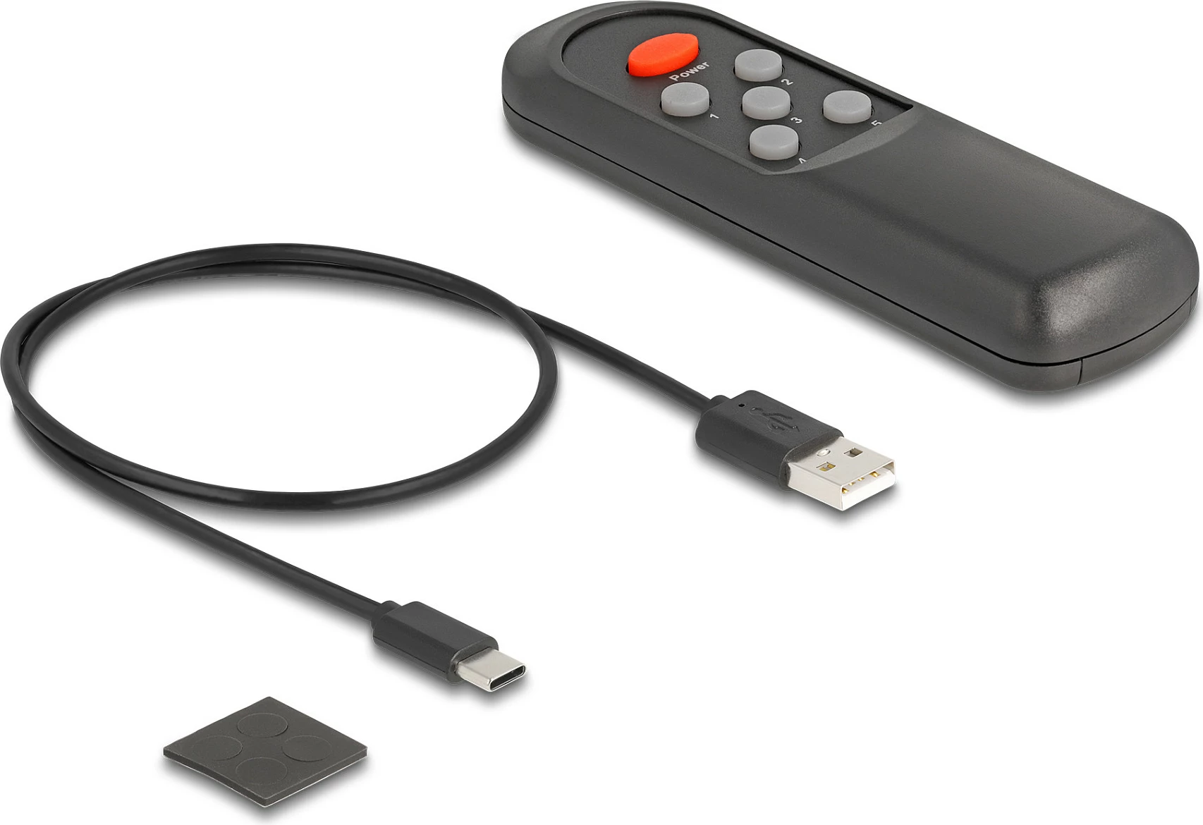 Switch HDMI DeLOCK 5x HDMI hyrje 1x HDMI dalje, 8K 60Hz, HDMI 2.1, 48 Gbit/s, USB-C, metal, zi