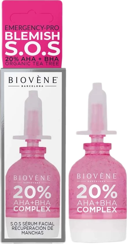 Serum për fytyrë për femra Biovene Blemish S.O.S me AHA+BHA, 10ml