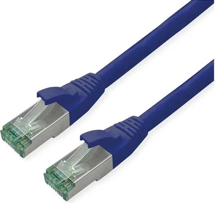 Kabllo rrjeti Ethernet ROLINE 21.45.3274, Cat6a S/FTP, RJ-45 në RJ-45, 0.3 m, 10GbE, kaltër