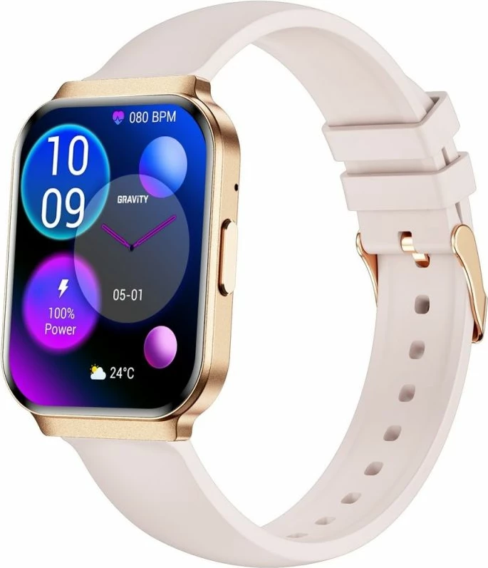 Smartwatch Gravity GT44-2, rozë gold, me rrip dhe byzylyk