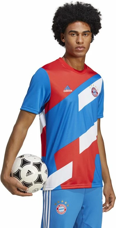 Fanellë adidas për meshkuj, FC Bayern, e bardhë me të kuqe dhe blu