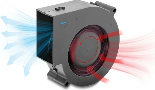 Ventilator ftohës radial DeLOCK 12V DC, 97×94×33mm, 3-Pin, i zi