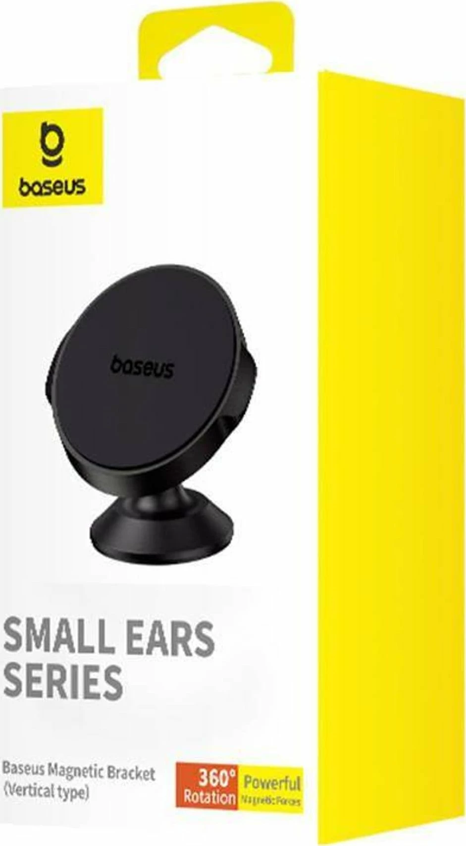 Mbajtës magnetik për celular Baseus Small Ears, rrotullim 360°, montim në kroskot, i zi