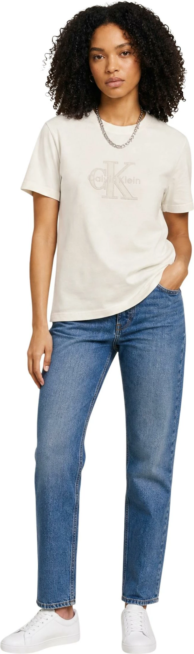 Maicë Calvin Klein Jeans LV047G829G për femra, krem [Madhësia: S]