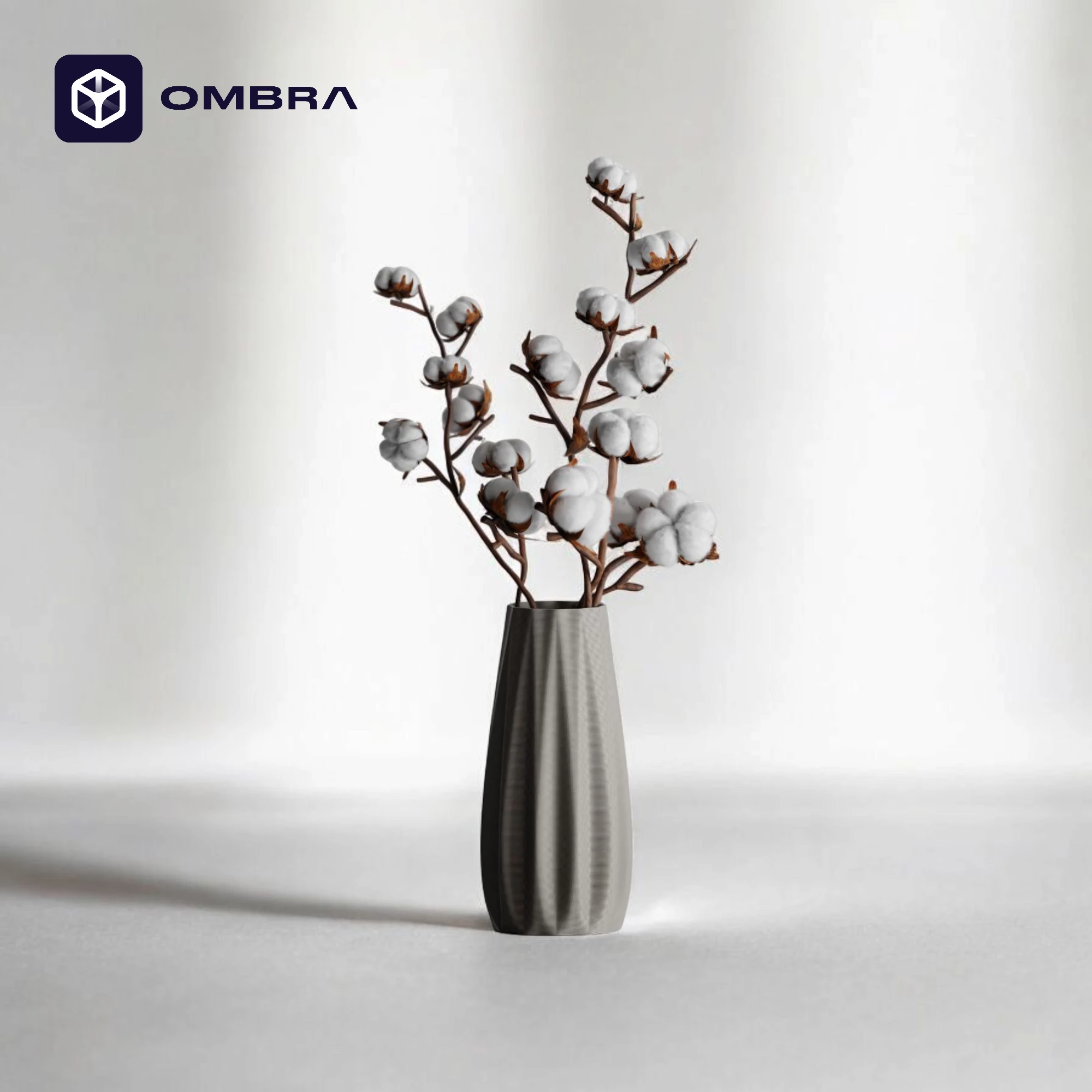 Vazo dekorative me forma të lakuara, hiri