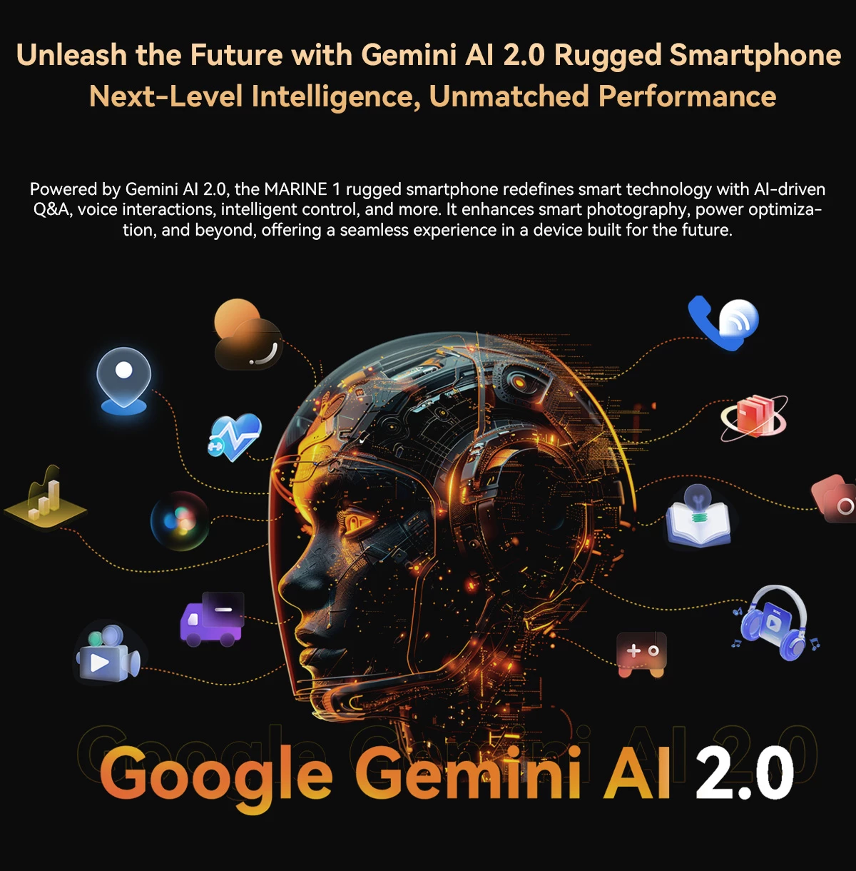 Celular Oscal Marine 1 4GB RAM 128GB 5100mAh IP68/IP69K MIL-STD-810H, portokalli