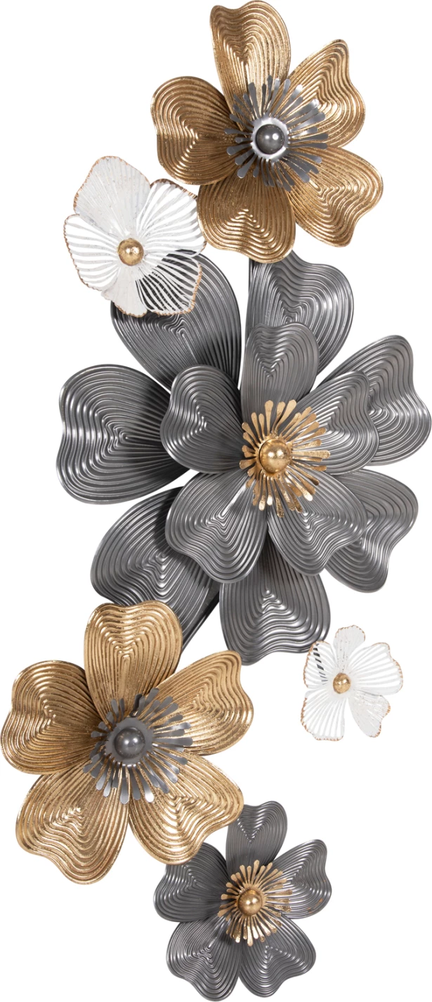 Dekor muri FH4214 metalik, ngjyrë bardhë-gri-ari, 51x7,5x120 cm