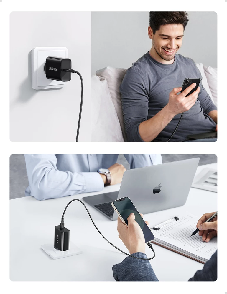 Karikues muri Ugreen 10191, USB-C, 20W, PD, i zi