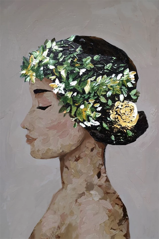 Pikturë dekorative SPRING LADY, kanavacë, shumëngjyrëshe, 60x80x4cm