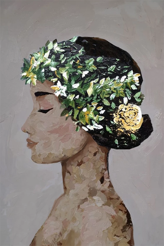 Pikturë dekorative SPRING LADY, kanavacë, shumëngjyrëshe, 60x80x4cm
