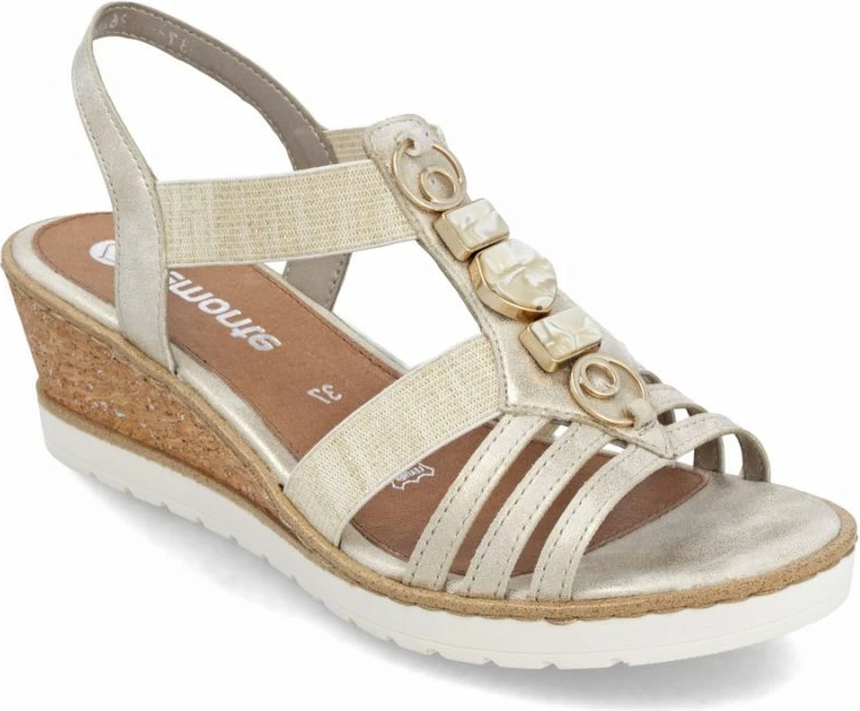 Sandale platforme femra Remonte R6264-91, të arta [Madhësia: 40]