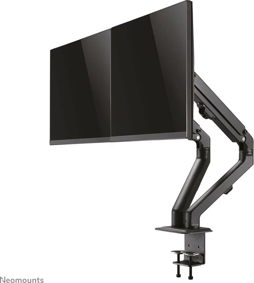 Kasë monitori Neomounts FPMA-D650DBLACK, për 2 ekrane, 17-27 inç, rregullim lartësie, ngjyrë e zezë