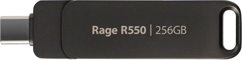 Flashdrive Patriot Rage R550, 256GB, USB A+C, Dizajn rrotullues, E zezë