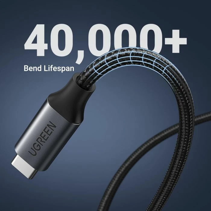 Kabllo zgjatuese USB-C UGREEN 45191, 1 m, 10 Gbps, 100 W, 4K@60Hz, e zezë
