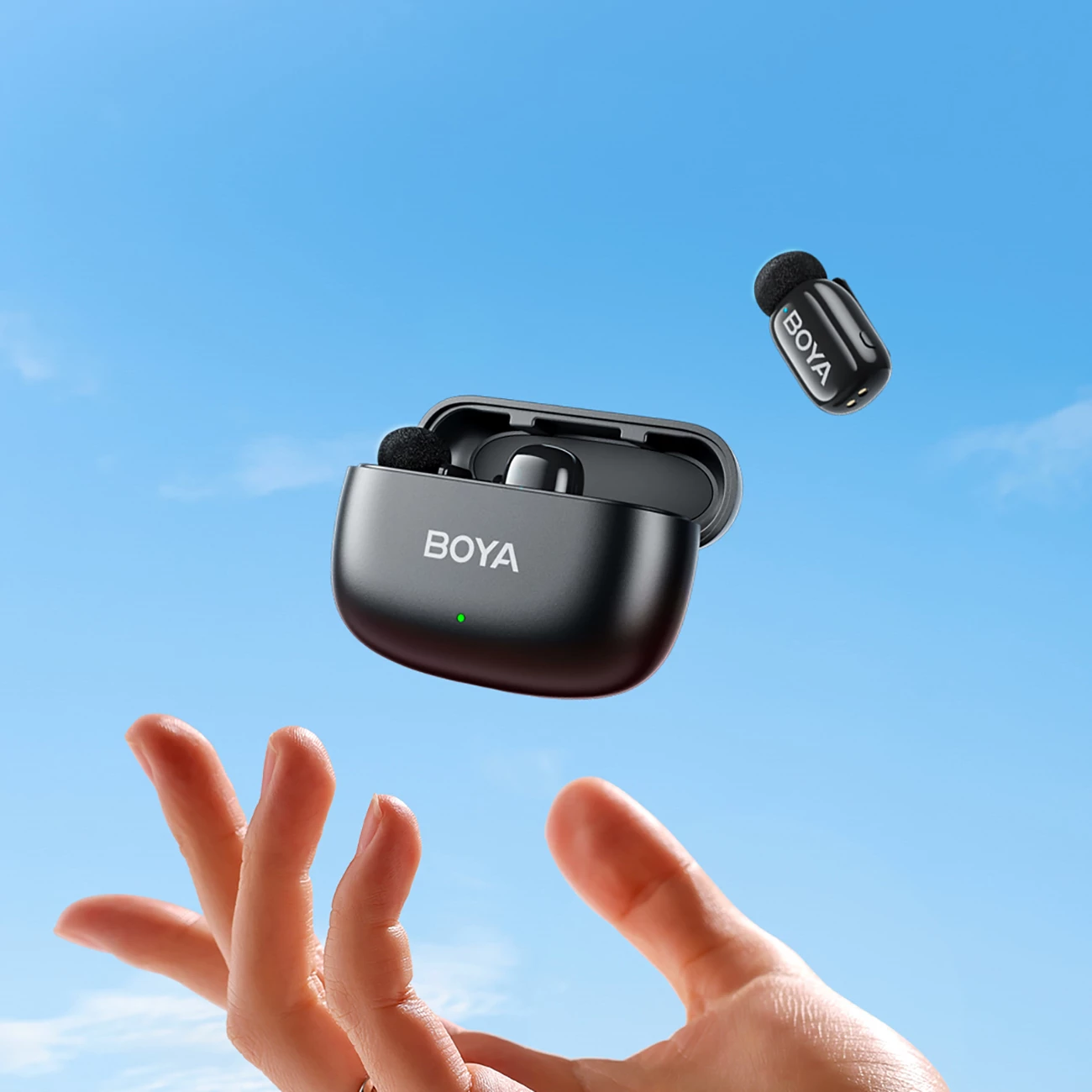 Set mikrofonësh wireless BOYA Mini-14 2.4GHz USB-C, 2 transmiter + receiver + kuti karikimi, i zi