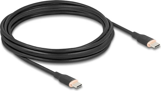 Kabllo USB-C DeLOCK 81240, USB-C në USB-C, 4 m, USB 2.0, PD 60 W, e zezë