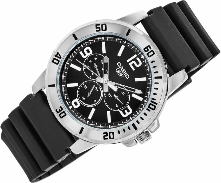 Orë dore për meshkuj CASIO, e zezë