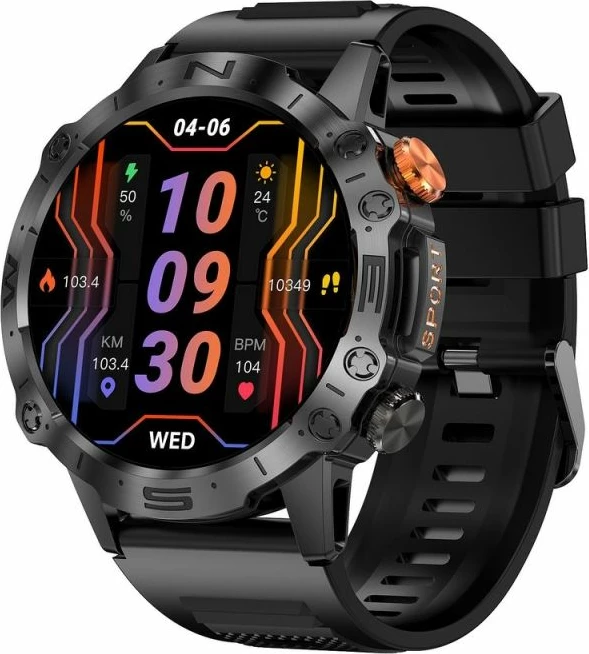 Smartwatch Gravity GT20-8, dy rripa, e zezë