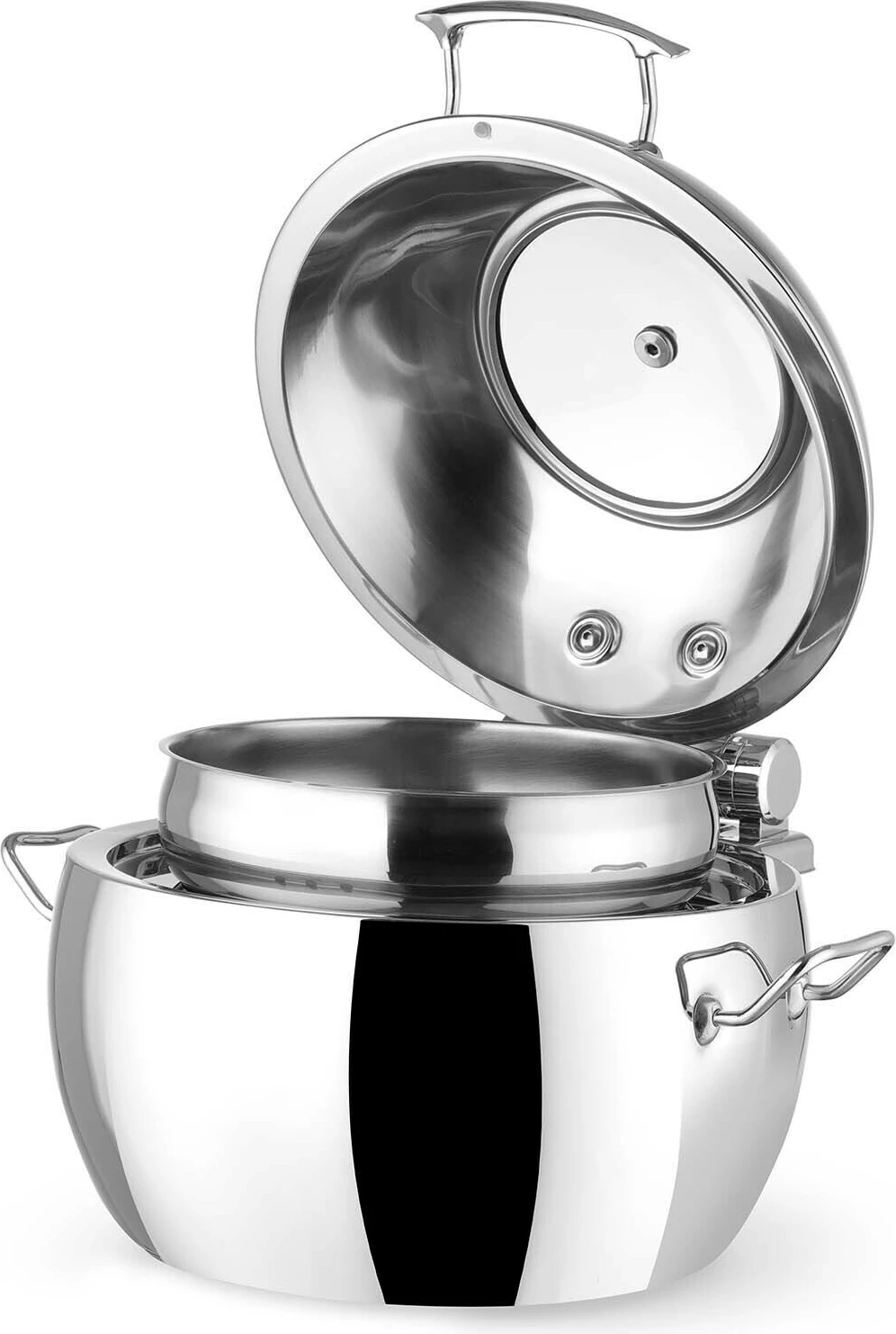 Enë ngrohëse bufeti Fine Dine Premium 11 L, inox, kapak xhami, argjend