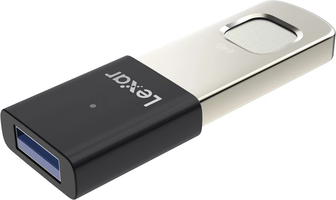 Pendrive Lexar Fingerprint F35 Pro 64GB USB 3.2, argjend/e zezë