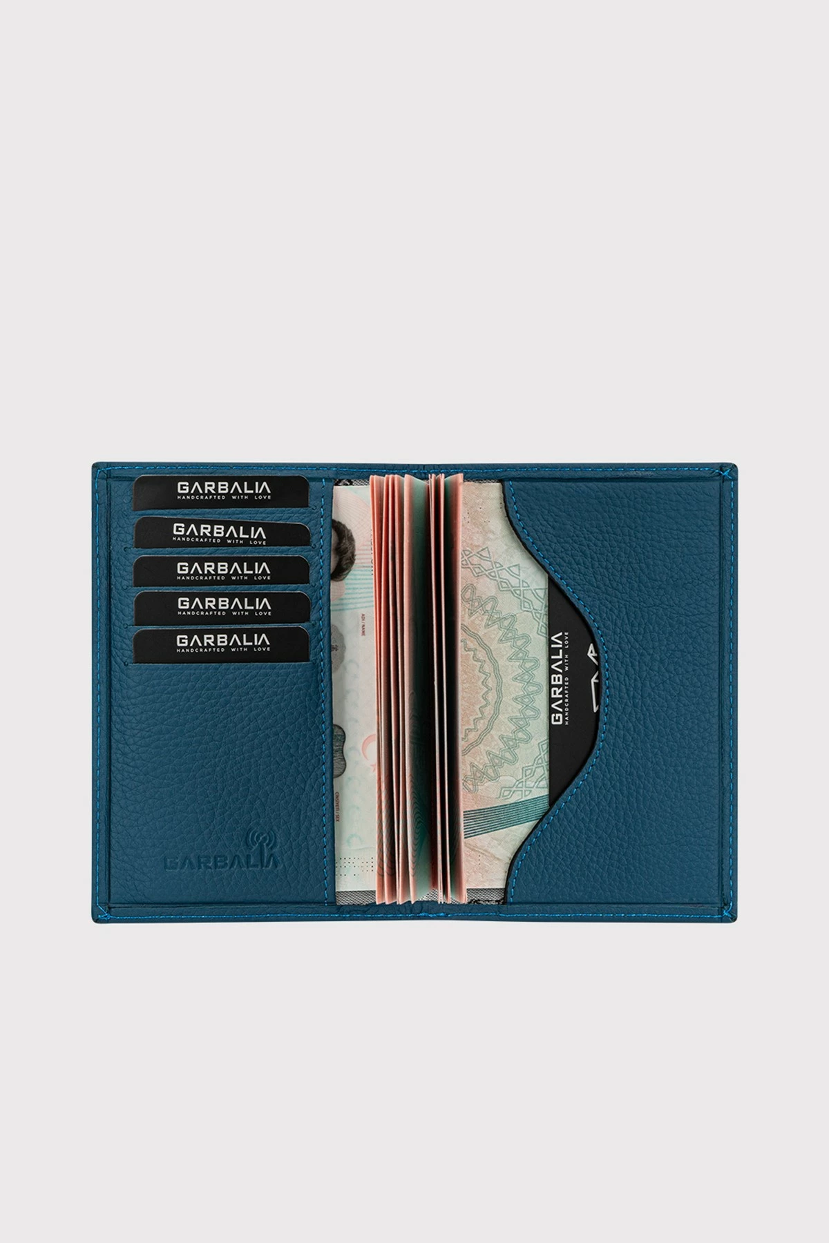 Portofol unisex, lëkurë natyrale, ngjyrë blu petrol, Zoozie Bags
