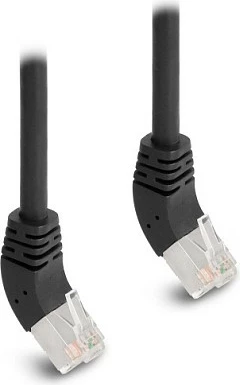 Kabllo rrjeti DeLOCK RJ45 Cat6a S/FTP, 3 m, konektorë 45° të kënduar, e zezë