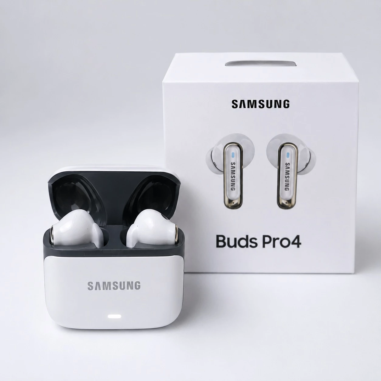 Kufje Wireless Buds Pro4 (TWS) me ANC dhe Kuti Karikimi (Emitim perfekt i Samsung Buds)
