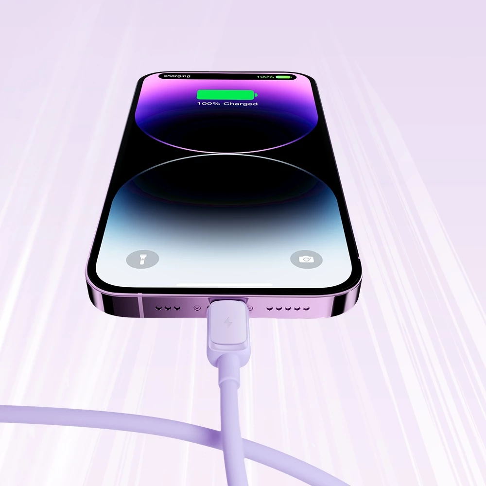 Kabllo Joyroom Multi-Color Series A14, Lightning në USB-A, 1.2m, 2.4A, vjollcë