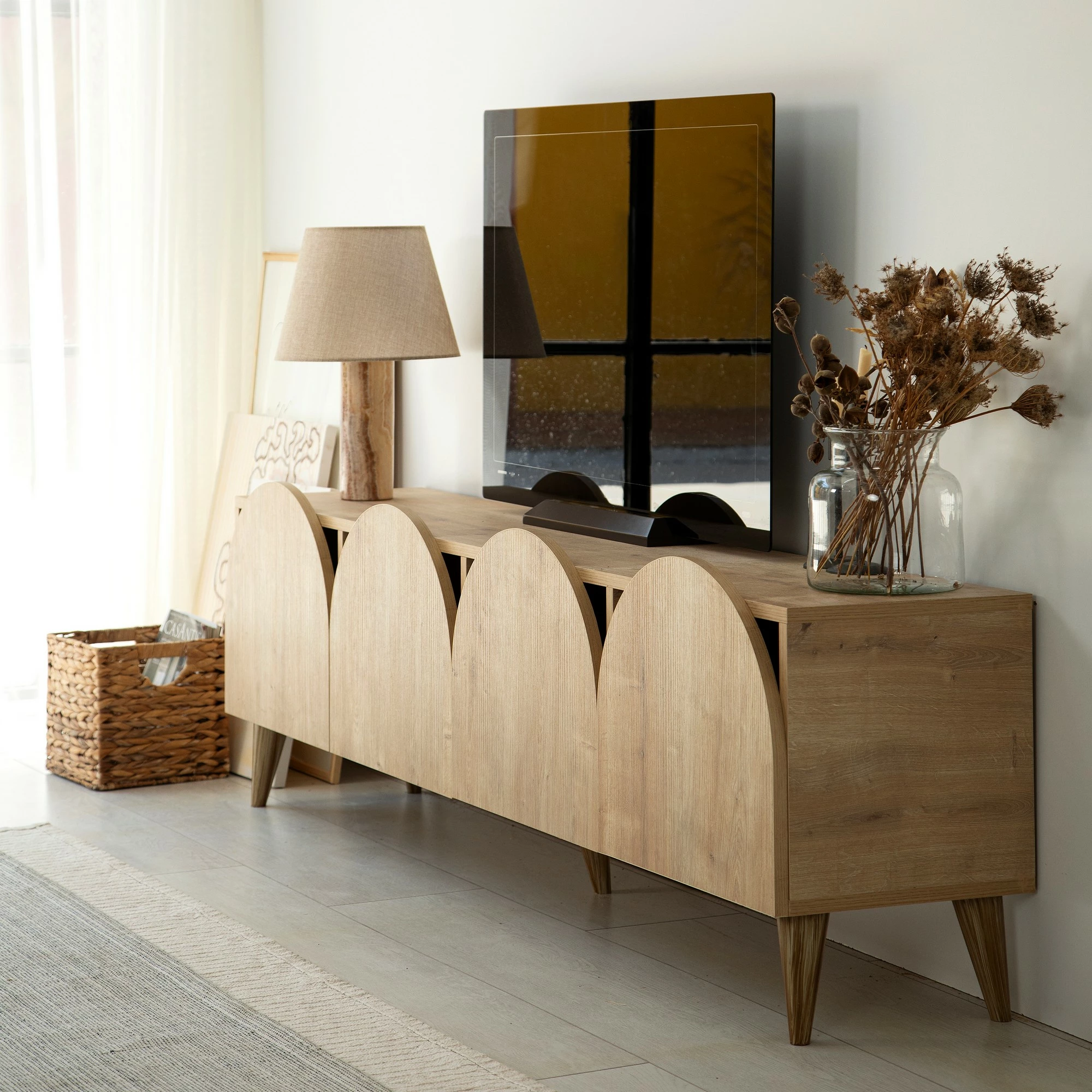 Komodë TV Hanah Home, Mesta - ngjyrë lisi, v2