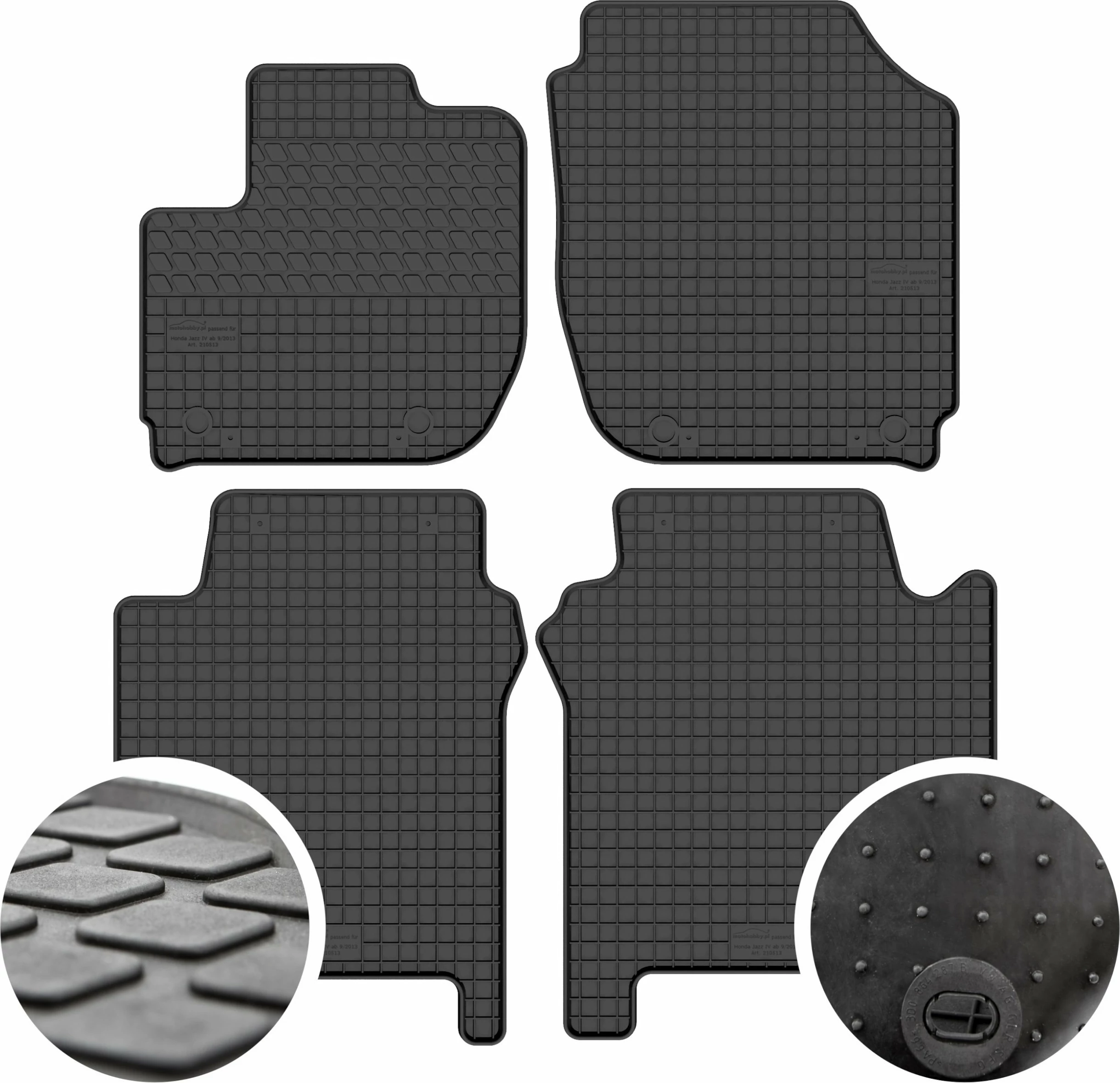 Set tapetash gome NoName Honda Jazz IV (2013-2020), 4 copë, e zezë