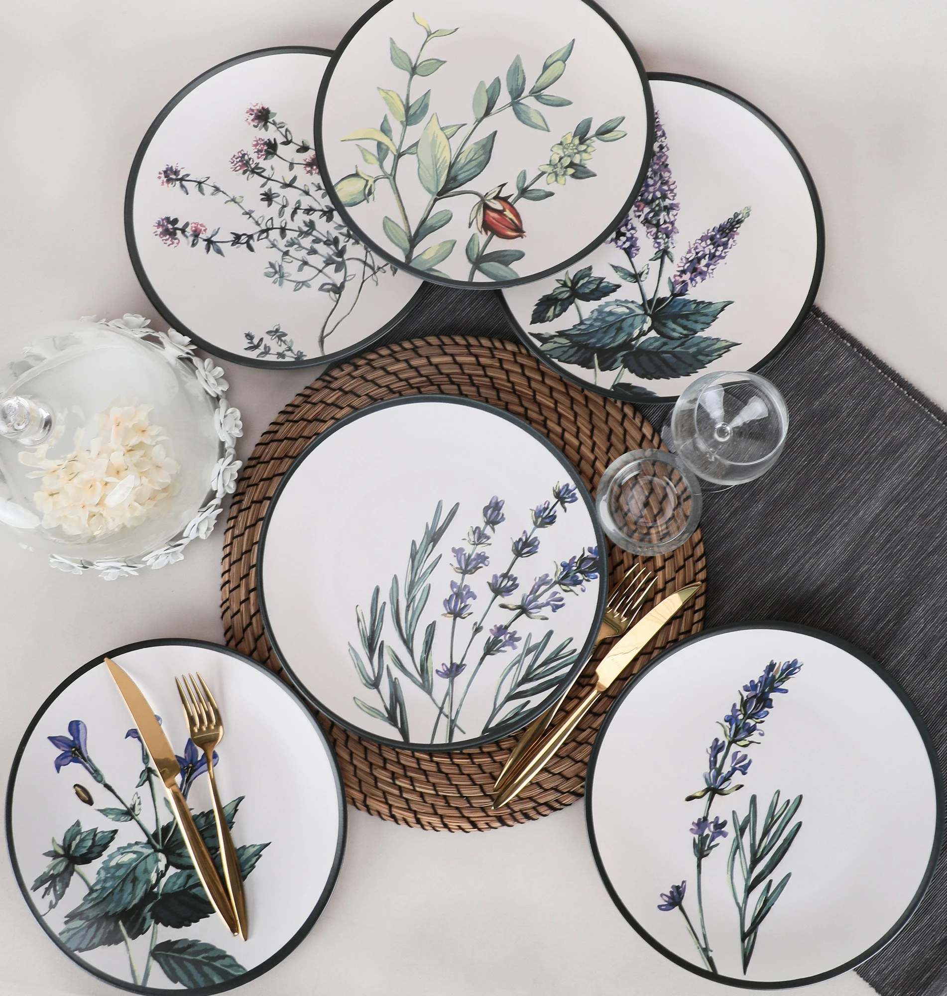 Set pjatash shërbimi, 6 copë, Hermia Concept, ST040406F022AMD3600MAS3T00