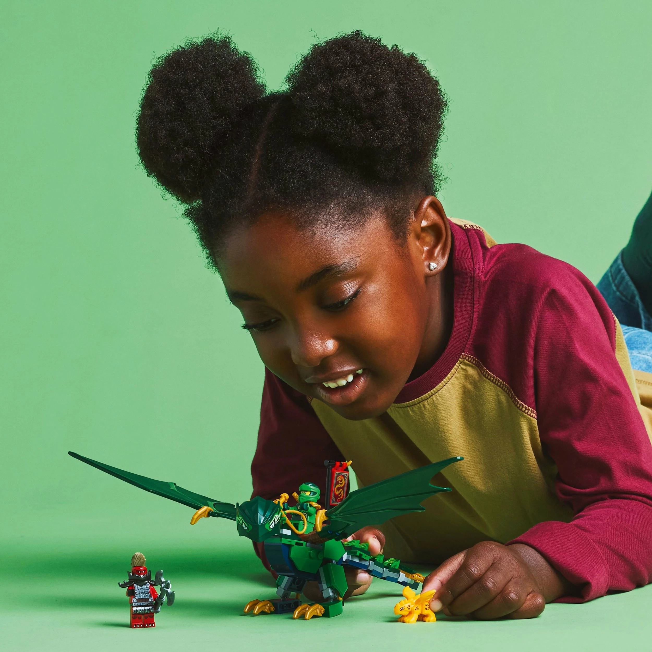 Set LEGO NINJAGO 71829 Lloyd's Green Forest Dragon, 128 pjesë, 6+, jeshile