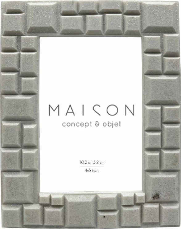 Kornizë Cubic për foto, polirezine, xham, e bardhë, 17x2x21 cm