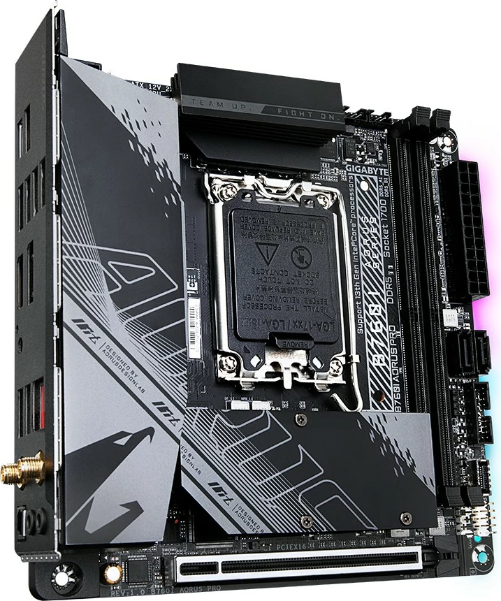Pllakë amë Gigabyte GA-B760I AORUS PRO, Socket 1700, DDR5, mini ITX