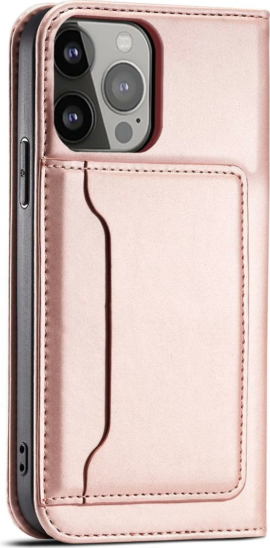 Mbështjellës Hurtel Magnet Card Case për iPhone 14 Plus, portofol, stand, rozë