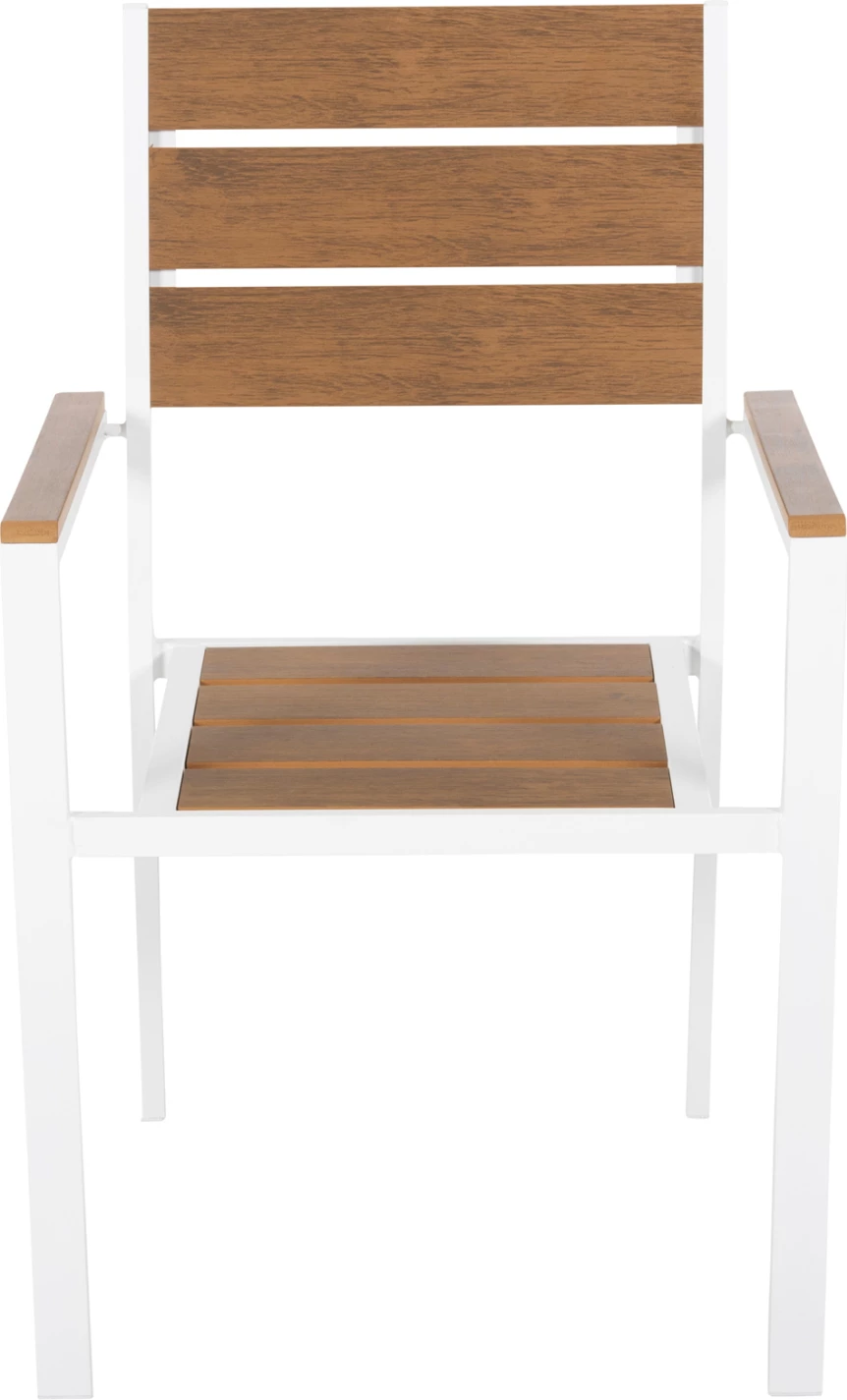 Karrige alumini SAGA, FH5981.01, e bardhë-polywood, natyrale, 55x55x86H cm