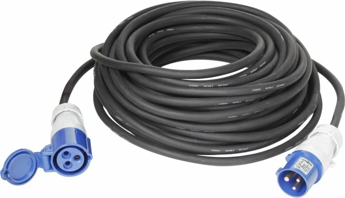 Kabllo zgjatuese CEE/CEE BRUNNER 0301096N, 15 m, 3x2.5 mm², 230 V/16 A, me veshje gome, e zezë