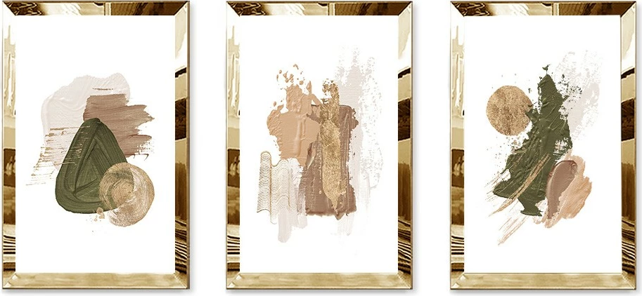 Pikturë dekorative MDF-Plexiglass (3 copë), Wallity, Huhu394, 40x60cm