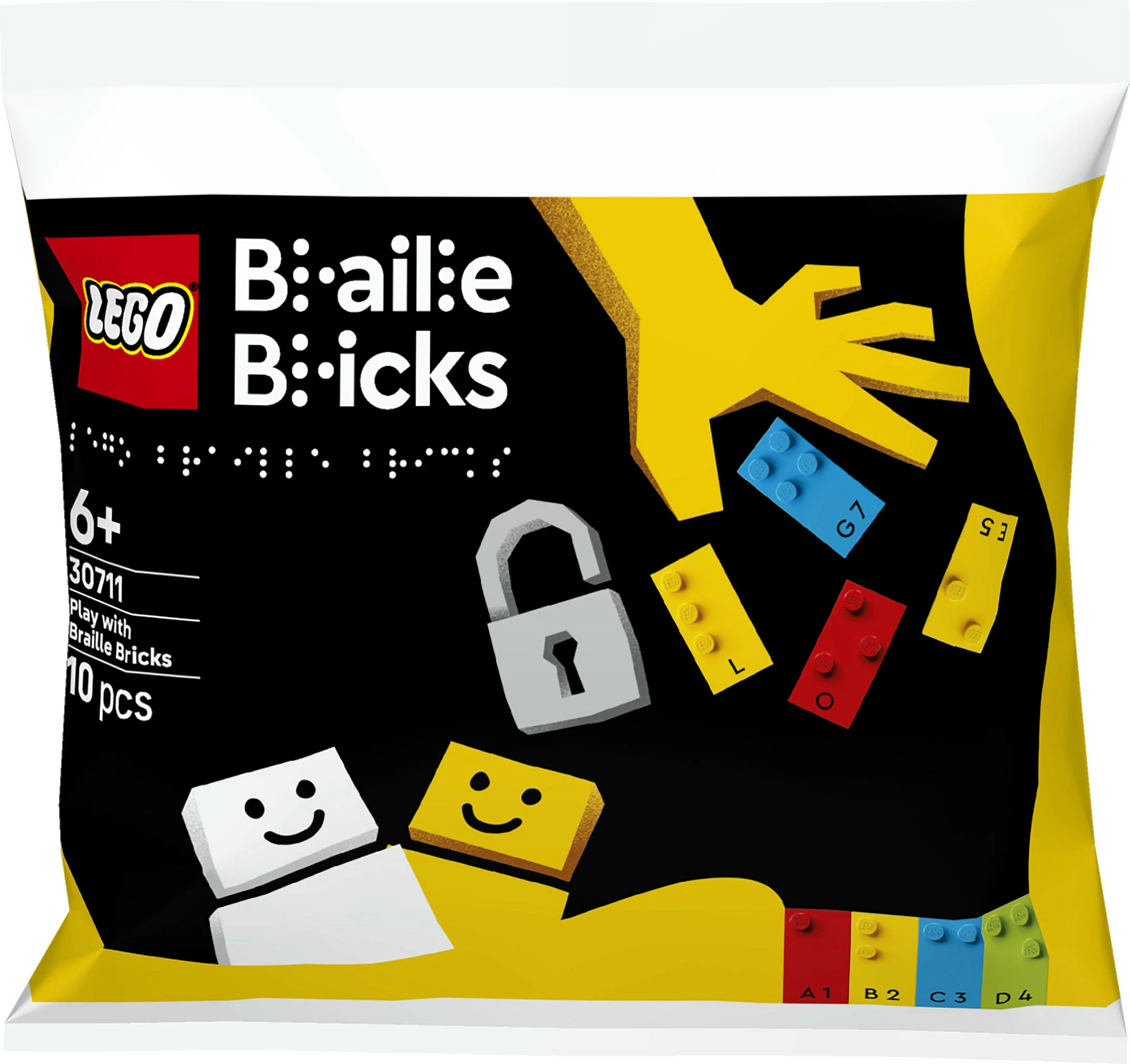 Set ndërtimi LEGO Braille Bricks 30711, 10 copë, për fëmijë 6+, shumëngjyrësh
