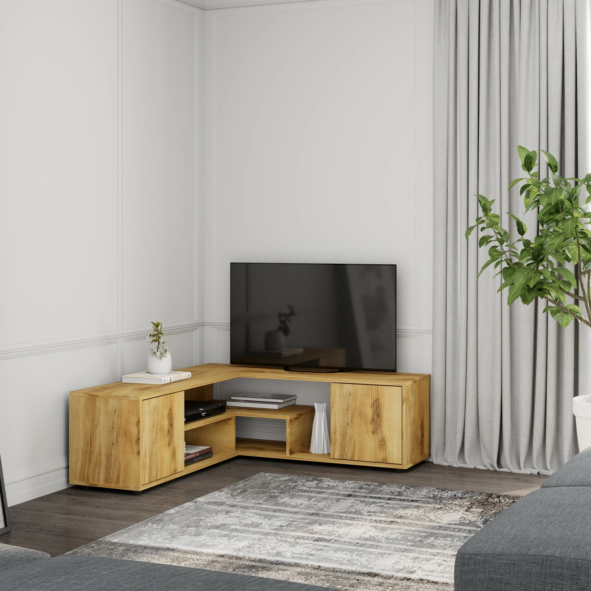 Komodë TV Hanah Home, ngjyrë lisi, Rosa