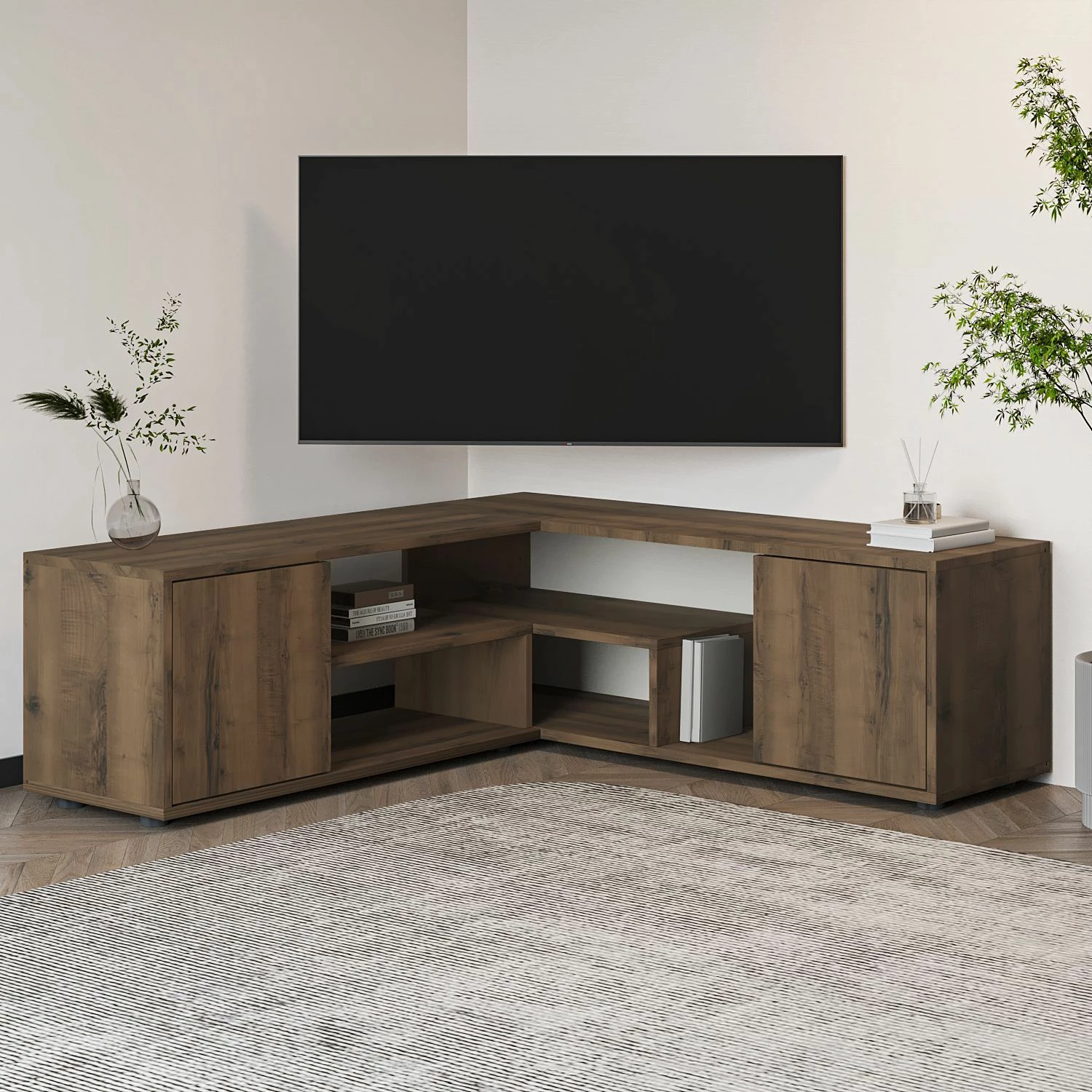 Komodë TV Hanah Home, ngjyrë lisi, Rosa