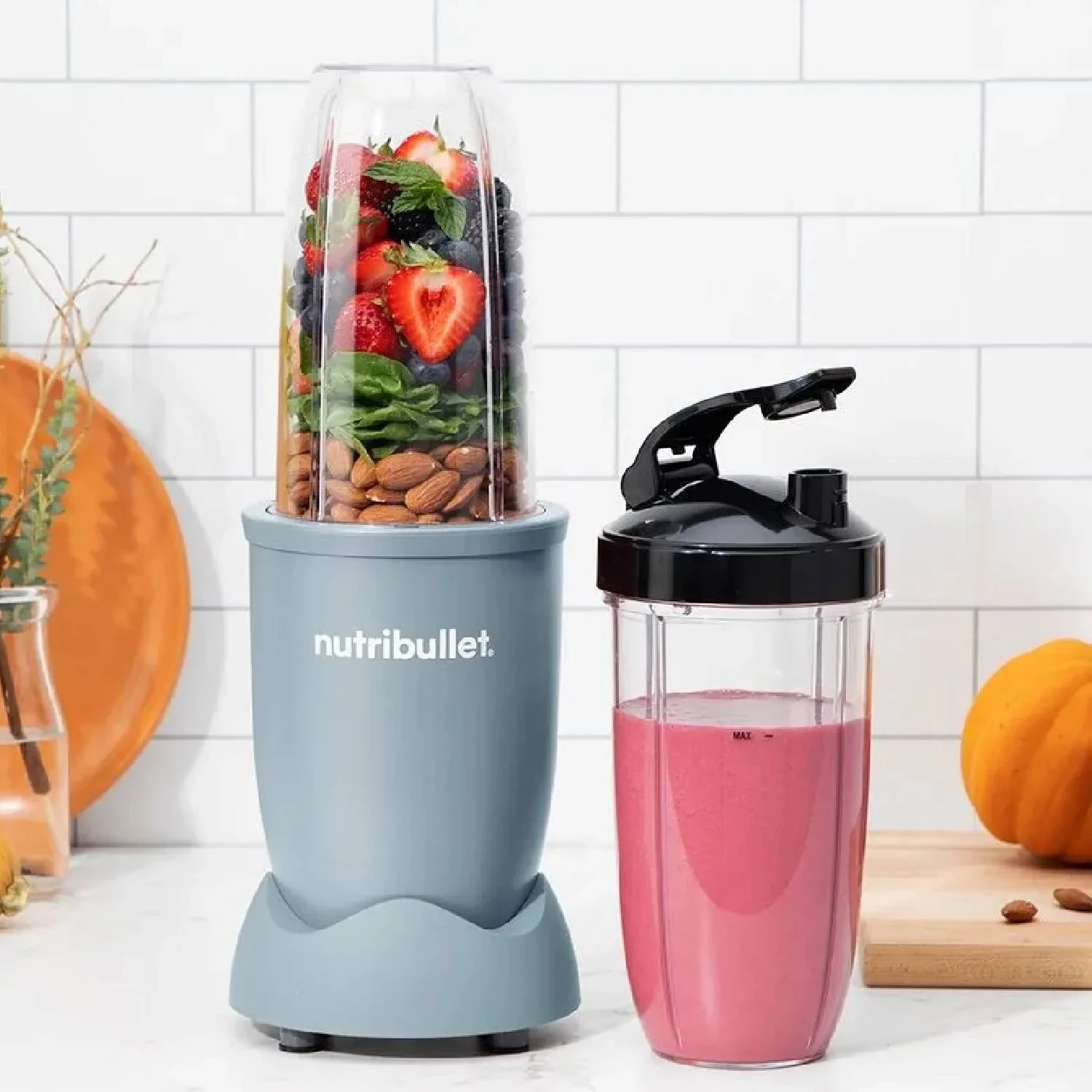 Blender NutriBullet NB907MASL PRO 900W 946 ml, set me 2 gota + kapak To-Go, blu