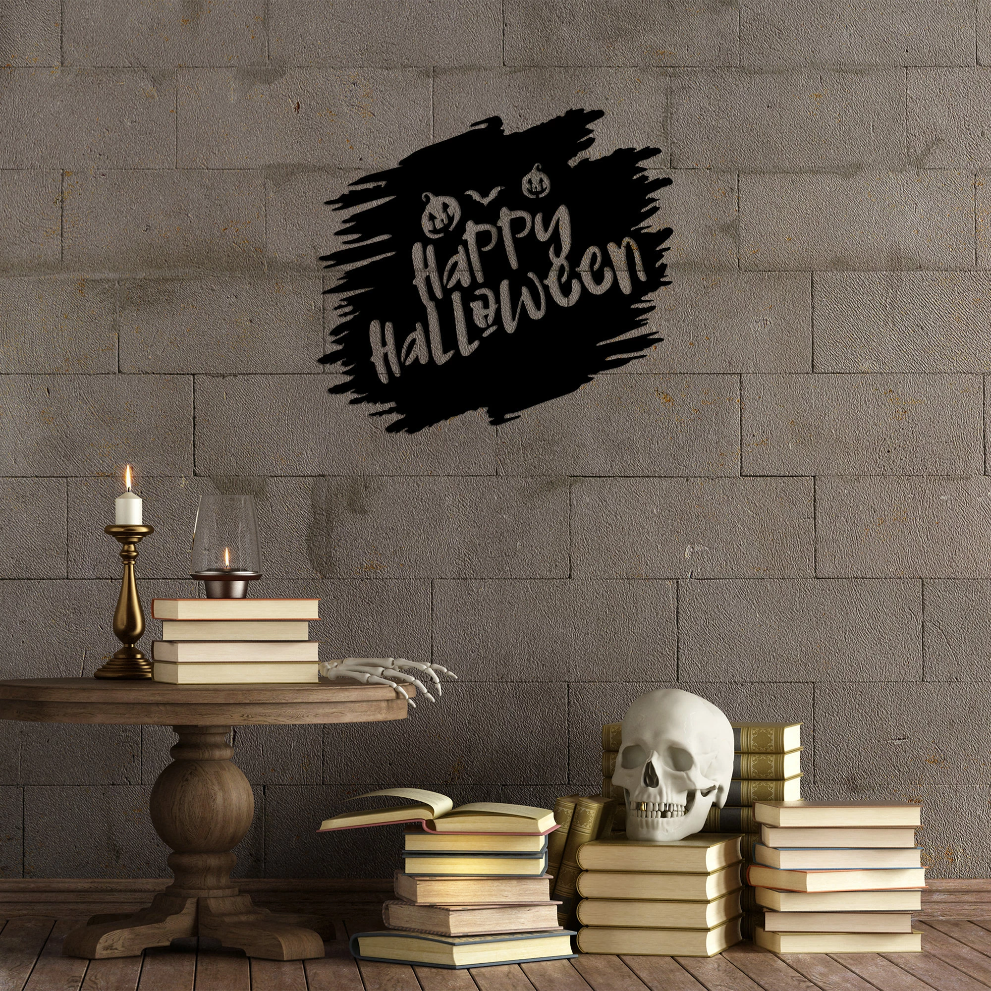 Aksesor dekorativ metalik për mur, Wallity, Happy Halloween - 447