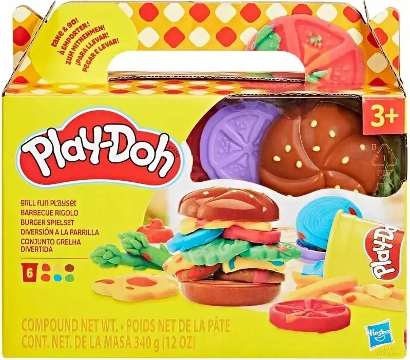 Set plastelinë Play-Doh Hasbro Food Shapes G1609, 6 ngjyra x 56 g, 6 vegla, +3 vjeç, set 6 copë