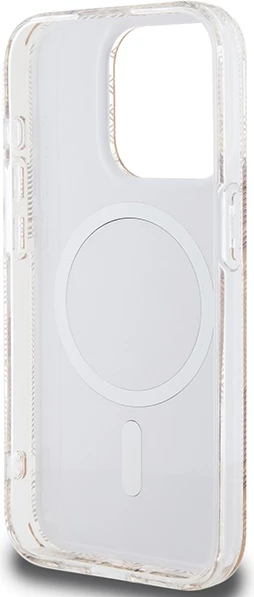 Mbështjellës Guess IML GCube MagSafe për iPhone 15 Pro, kafe