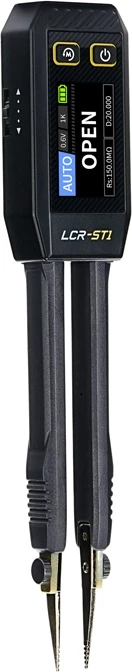 Matës pincetë LCR, FNIRSI LCR-ST1, auto R/L/C ESR diodë e vazhdimësi, 100 Hz/1 kHz/10 kHz, ekran 1.14" me ngjyra, USB-C, bateri 250 mAh