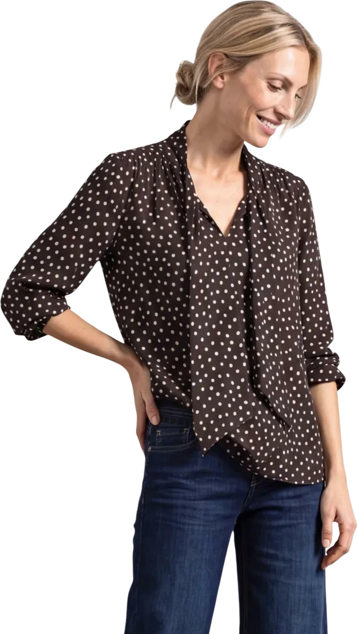 Bluzë për femra Street One 346860, kafe e errët