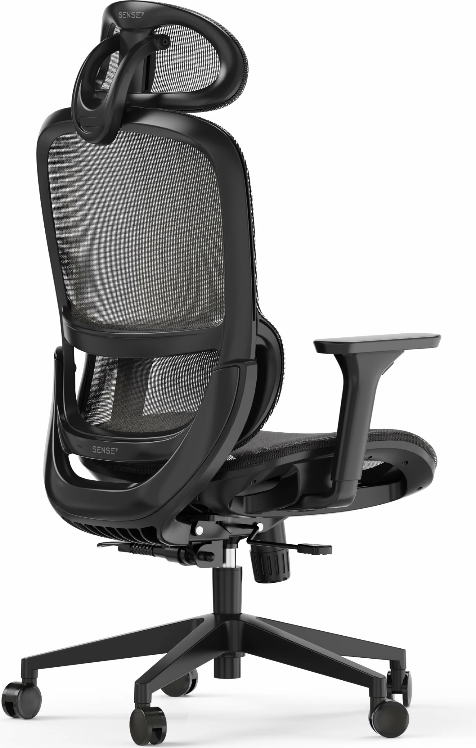 Karrige zyre SENSE7 Neyo, ergonomike me rrjetë, rregullim 43–52.5 cm, deri 140 kg, e zezë