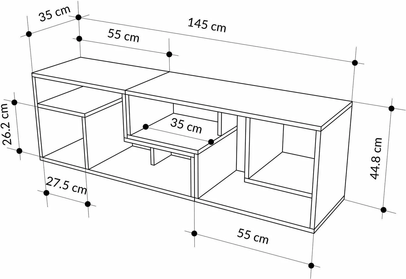 Komodë për TV, Skye Decor, ngjyrë Hitit-Sandstone