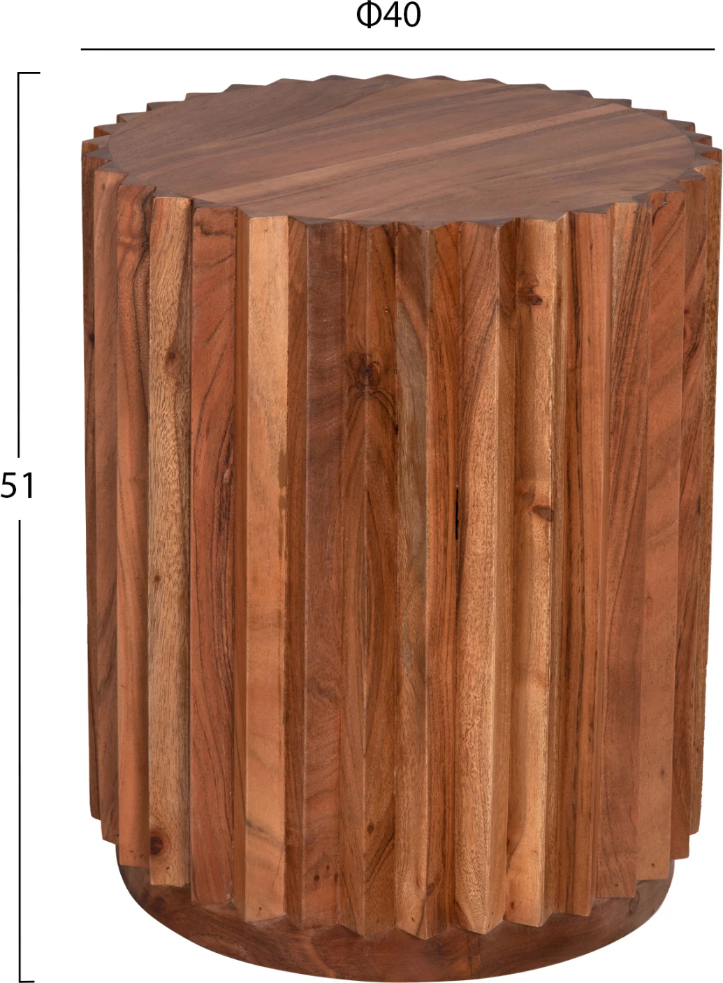 Tavolinë anësore e rrumbullakët, ngjyrë natyrale, FH9696, Φ40x50H cm